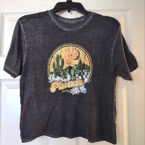 Vintage Gray Crop Top Tee